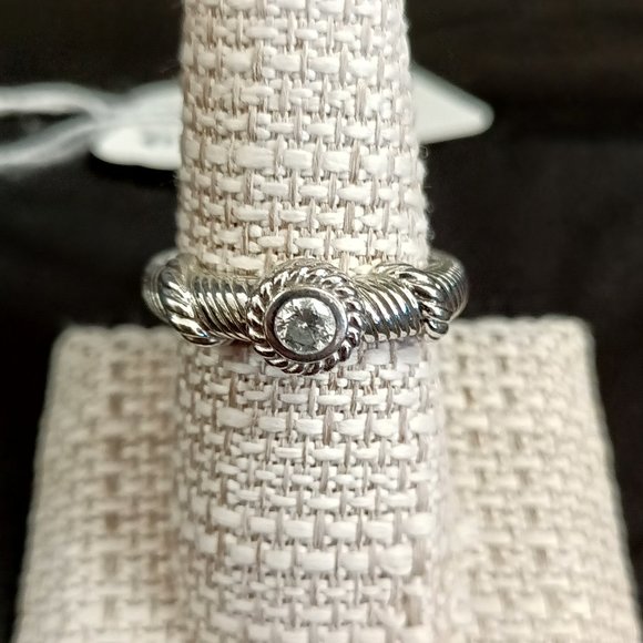 Judith Ripka Sterling Silver CZ Ring Size 9.25 - Picture 3 of 4